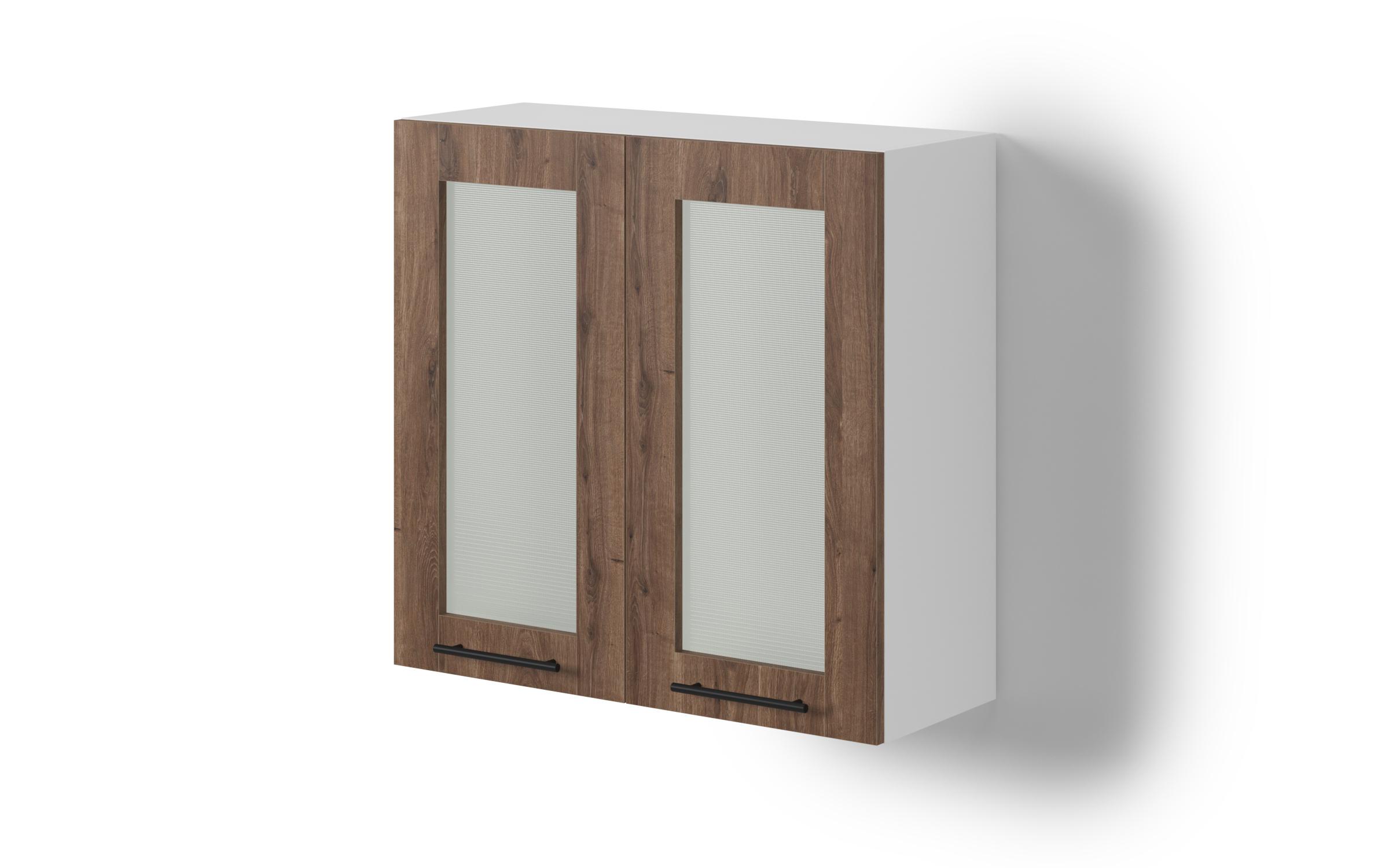 Dulap vitrina de bucatarie Dakota 43, stejar scandinav inchis  1